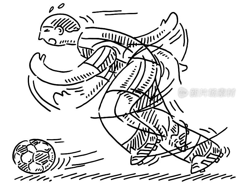 Cartoon Soccer Player Drawing